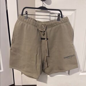Essentials Tan Athletic Shorts with Elastic Waistband